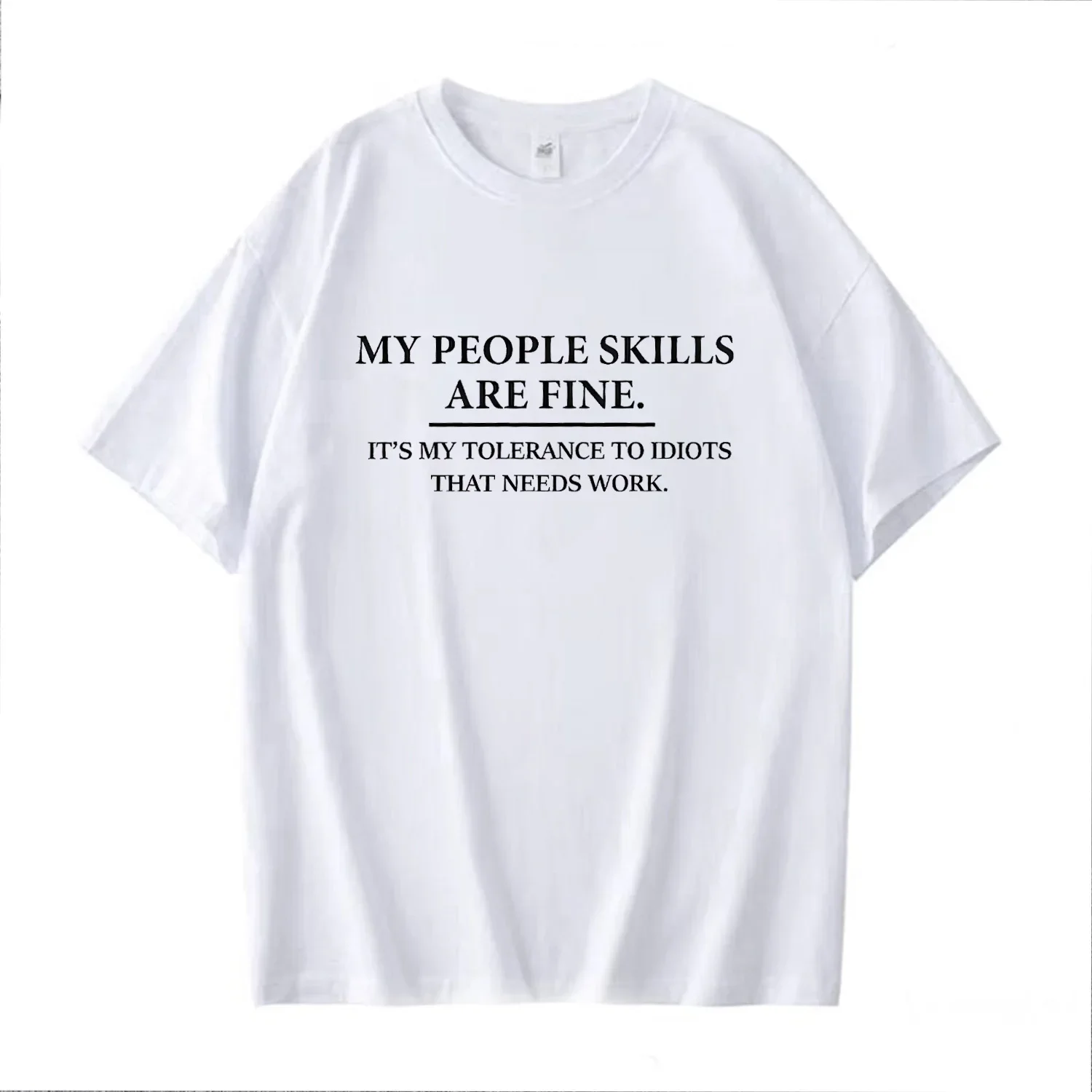 

"I have Good Interpersonal Skills" - Interesting summer men's clothing - pure cotton T-shirt, simple letter outdoor sweatshirt