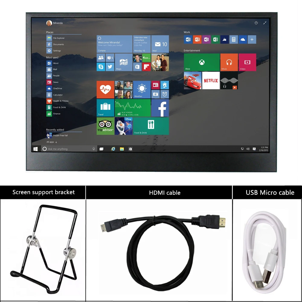 

11,6-дюймовый портативный дисплей общего назначения 1920x1080, дополнительный экран компьютера, дополнительный экран, монитор, игровой экран «сделай сам»