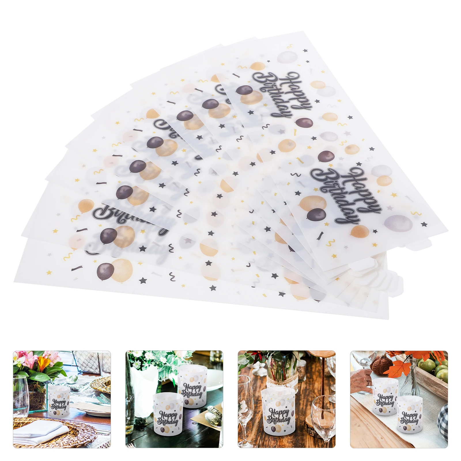 

8pcs Plastic Covers Windproof Home Decorative Shades Desktop Protectors For Tea Light Cylinder Tube Shades