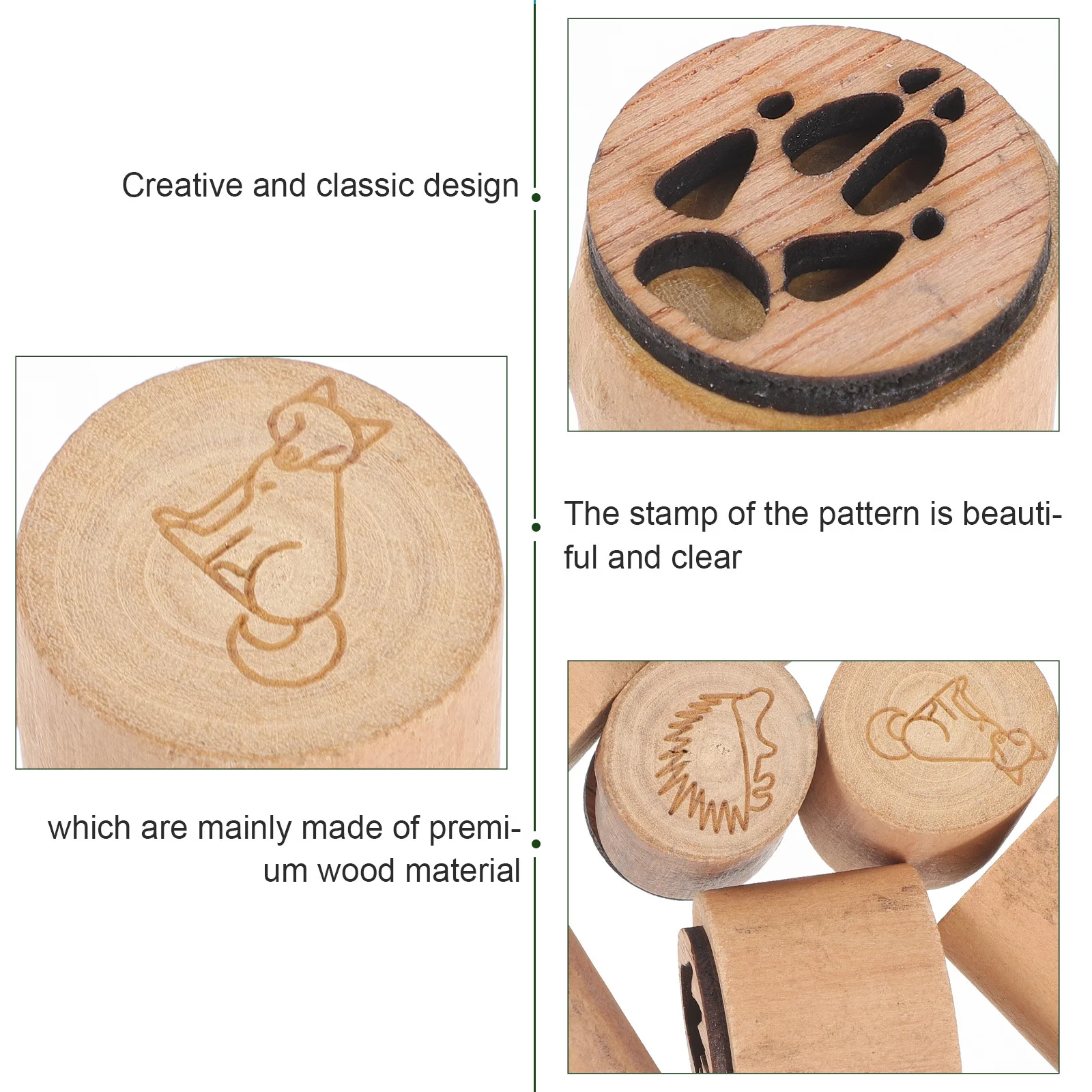

1Set Natural Scene Stamps Animal Footprint Wooden Stamps for Kids DIY Artworks and Crafting Projects Footprint Stamp