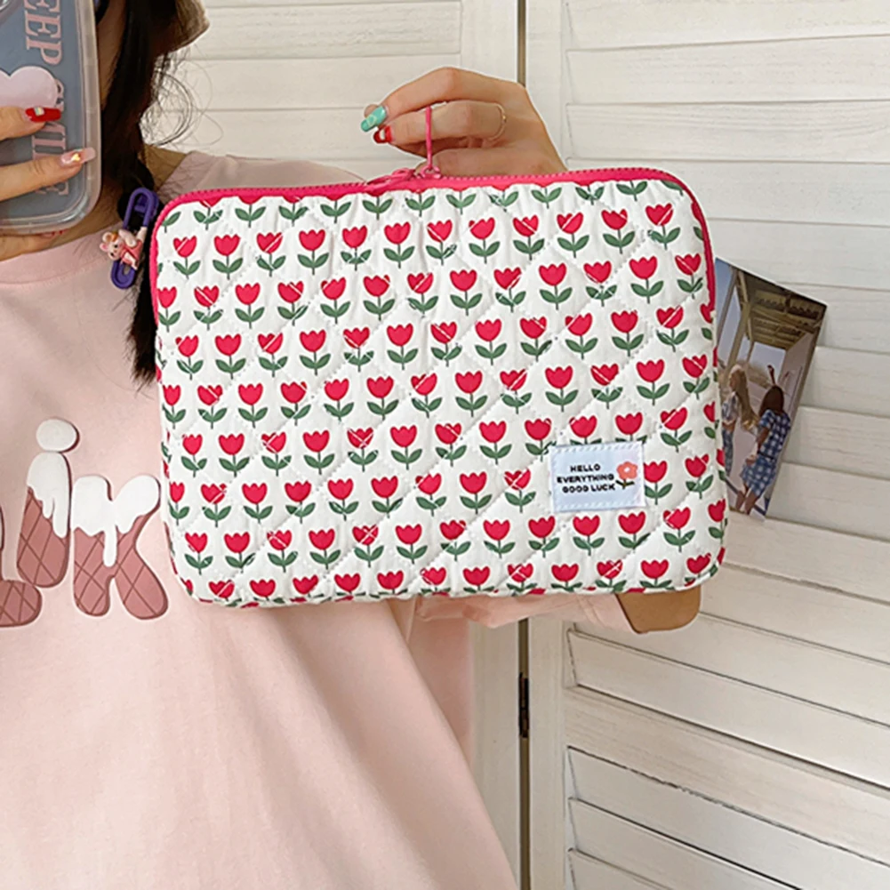 Computer Bag Cute Flower Laptop Sleeve Portable Computer Cover Bag Computer Pocket Briefcase Compatible for 11/13/15 in Notebook