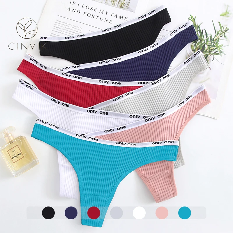 

3pcs Fancy Letter Waistband Contrasting Color Women's Thongs Cotton Comfortable Breathable Women's Panties Casual Wear Lingerie