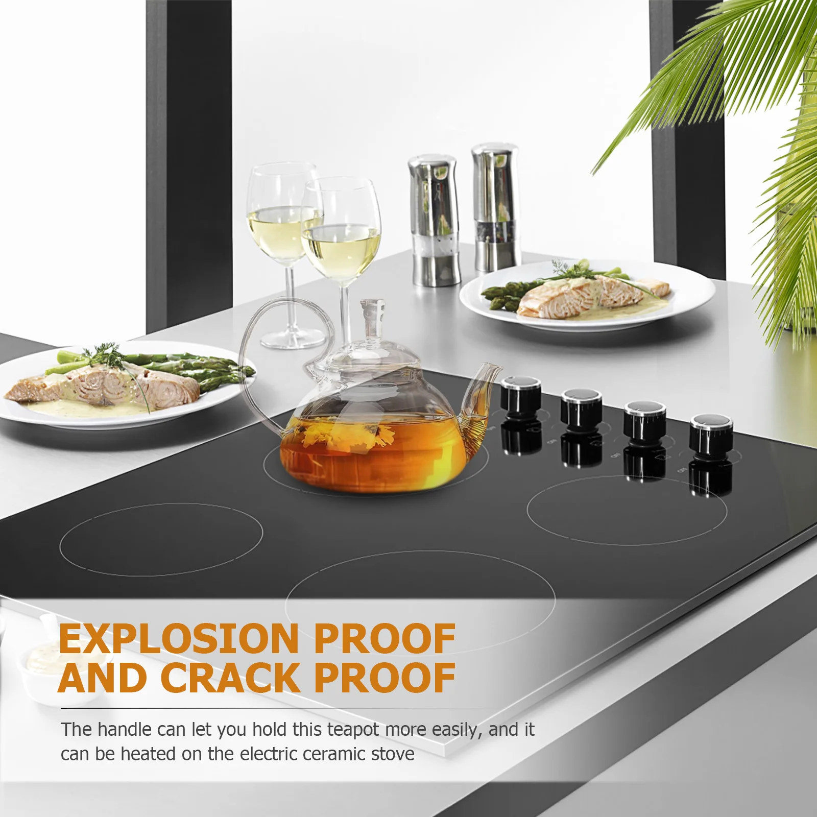 

Heat Resistant Glass Teapot Premium Clear Kung Fu Teapot for Home Flower Tea Coffee Glass Tea Set