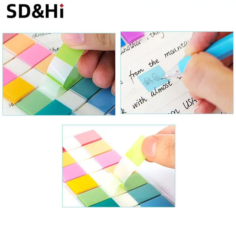 180pcs=1 Sheet Stickers Stationery Transparent Sticky Notes Page Markers Book Tabs Index Sticky Notes Bookmarks Memo Pad Notepad