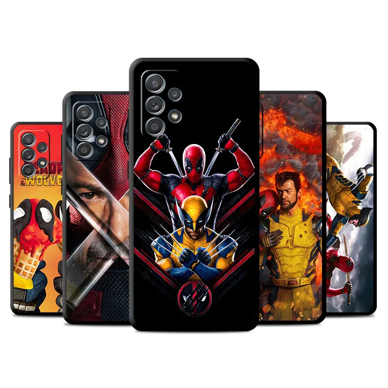 Case for Samsung Galaxy A54 A14 A52 A12 A53 A34 A13 A50 A25 A35 A51 A34 A32 A70 A71 Silicone Phone Cover Deadpool W-Wolverine