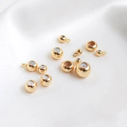 10PCS 14K Gold Filled Silicone Stopper Adjustment Bead DIY Handmade Jewelry With Hanging Spacer Bead Positioning Bead Material