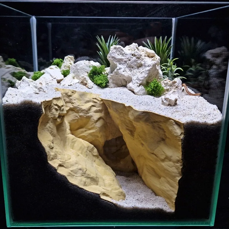 

3D печать украшение в виде аквариума, реалистичная природа, высокий-низкий скальф, украшение для аквариума для скрытия рыбы, разведения, просмотр