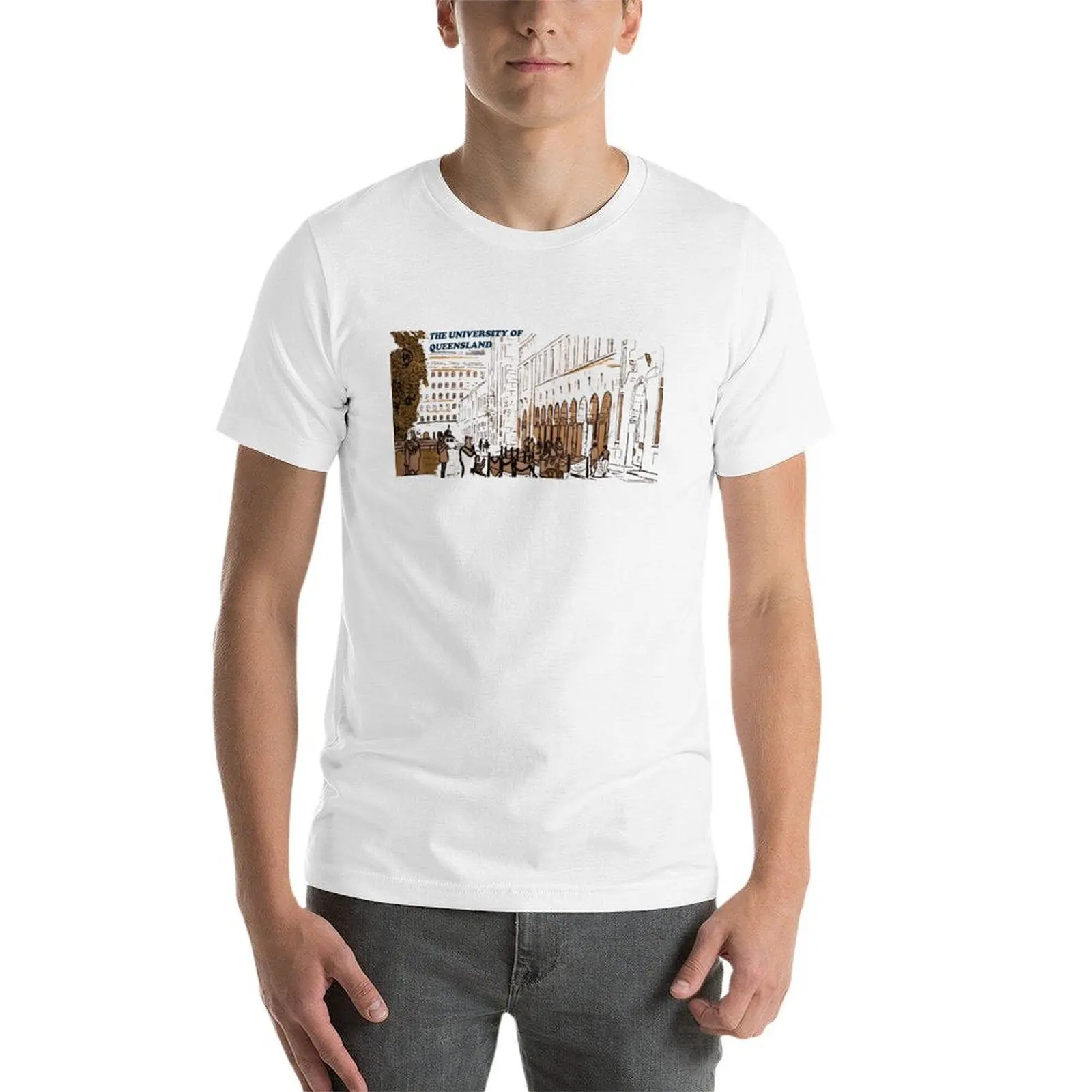 تي شيرت جامعة كوينزلاند تي شيرت قطن 100% قطن تي شيرت عالي الجودة #4