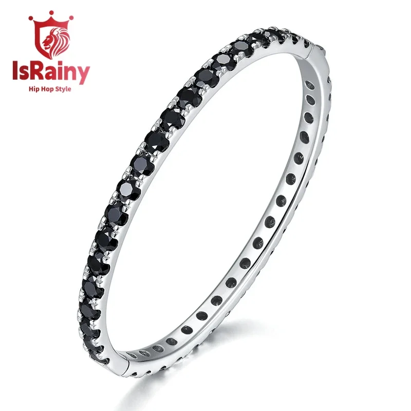 

IsRainy Hip Hop Rock 100%925 Sterling Silver Round Cut VVS1 D Real GRA Moissanite Diamonds Tennis Chain Bracelets Fine Jewelry