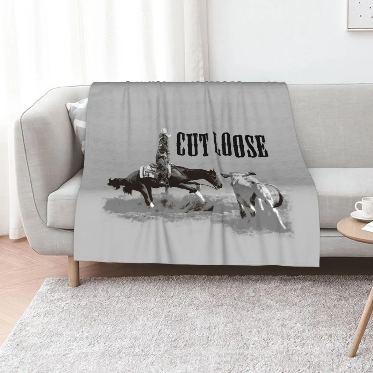 CUTTING HORSE, COW HORSE, CUT LOOSE Throw Blanket Soft Breathable Blanket for Night Sleeping