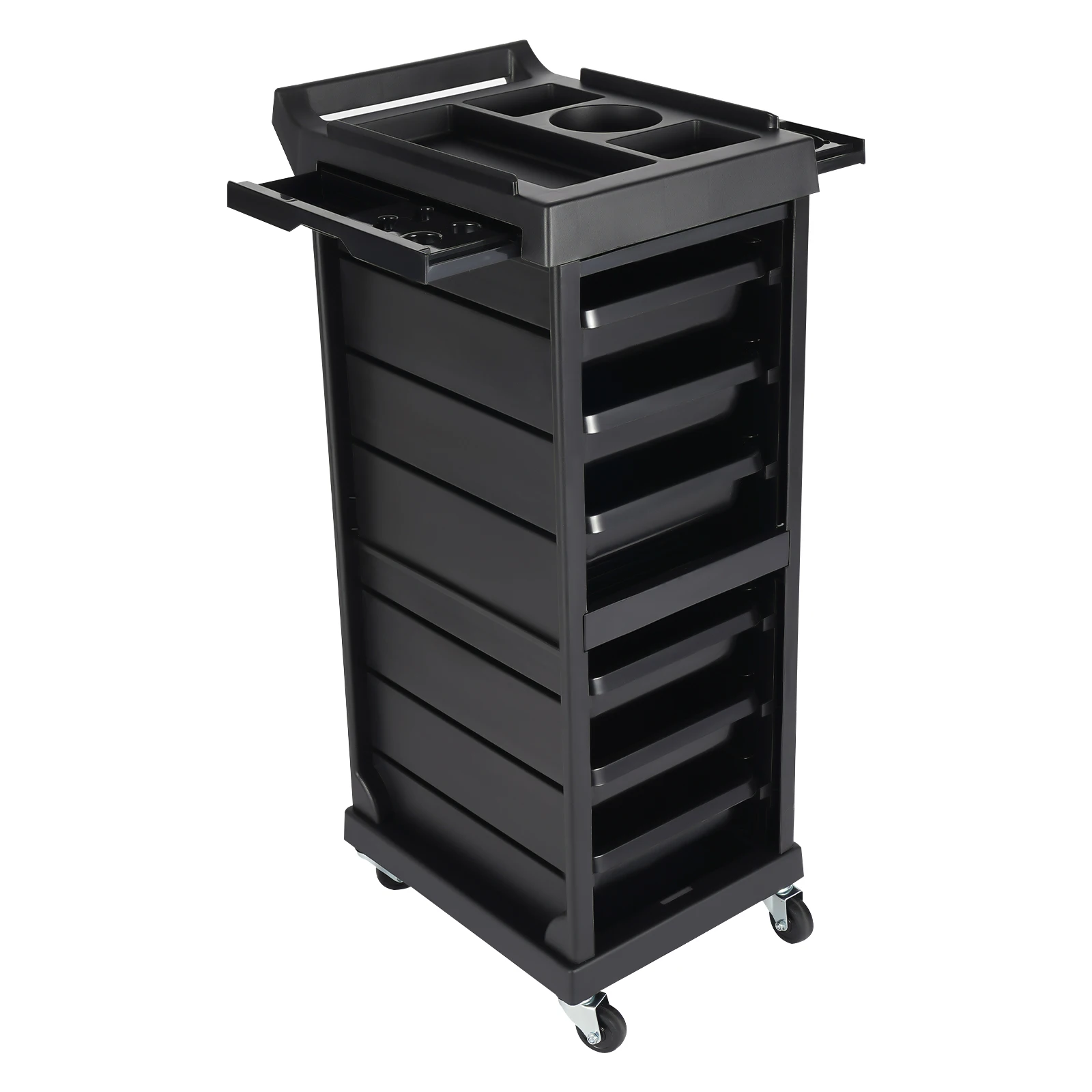

Hair Dye Lifting Rack, Rolling Trolley Cart with 7 Tiers, Lockable Storage, Retractable Sides, for Hair Salon, Makeup, and Cosme