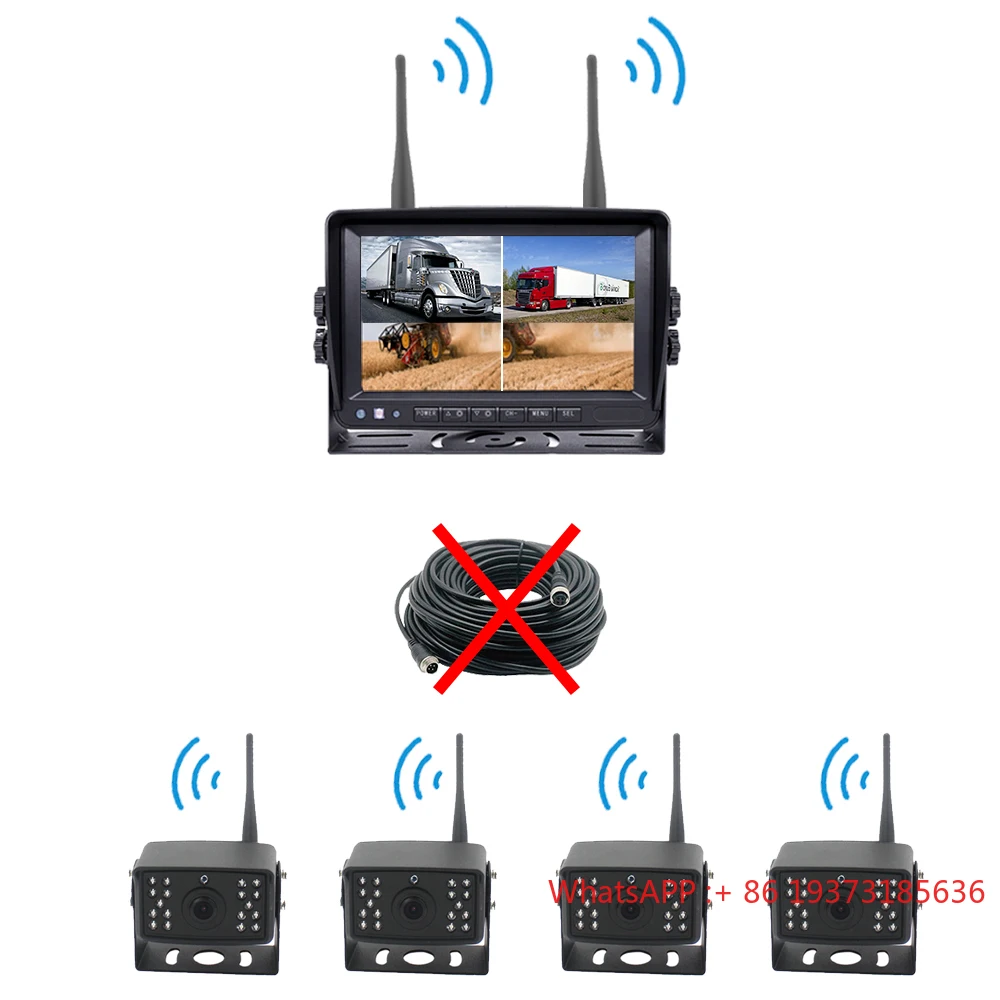 Wireless Electromagnetic Parking Sensor With Recording 4 Ways Camera surround view panoramic Wireless Parking Sensor Images