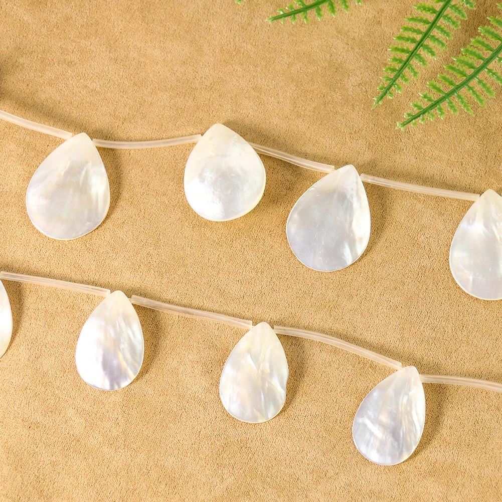 5pcs 3D Seashells Water Drop MOP DIY Necklace Bracelet Earrings Headwear Jewelry Aaccessories Charm Pendant Home Window Decor