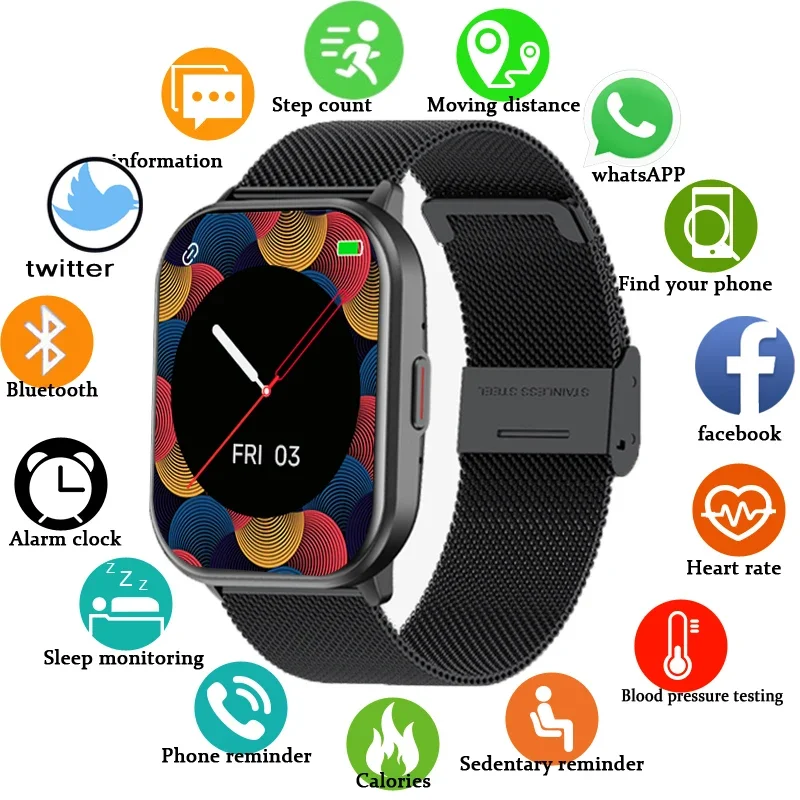 

2025 New Smart Watch for Men & Women - Bluetooth Call, 100+ Sports Modes, Heart Rate/Blood Oxygen Monitor for Android & IOS