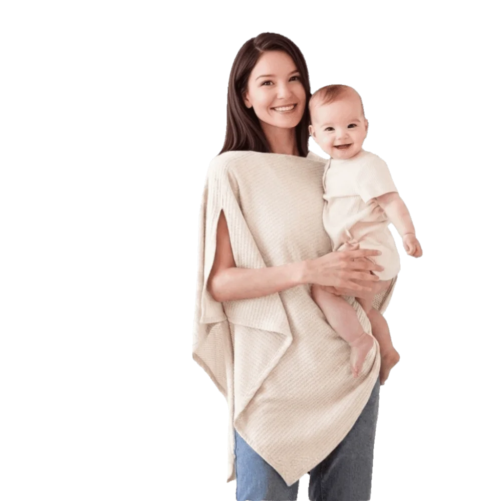 Soft Waffle Breastfeeding Nursing Cover Breathable Windproof Feeding Apron Stretchy Multi-Use Feeding Scarf Outdoor