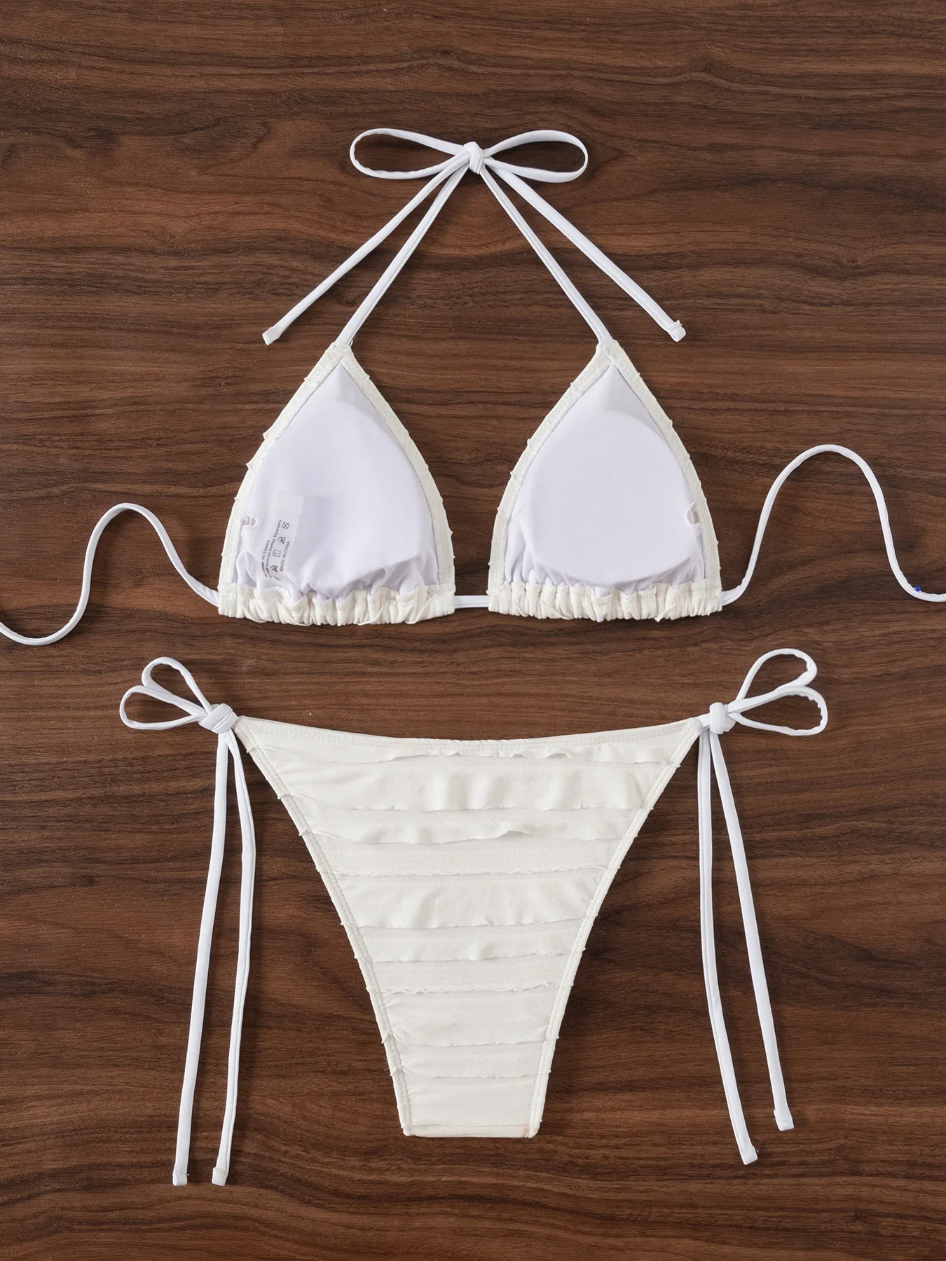 sexy bianco tinta unita cravatta micro bikini set due pezzi perizoma costume da bagno costumi da bagno Biquini conjunto de bikini tankini trikini