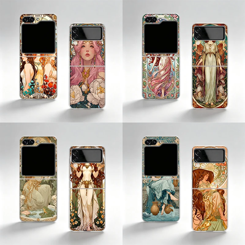 V-Vintage A-Alphonse Mucha Phone Case For Samsung Z Flip7 4 3 2 5 6 Flip8 Galaxy Z Fold 8 Ultra Fold5 4 3 6 7 Fold Special TPU T
