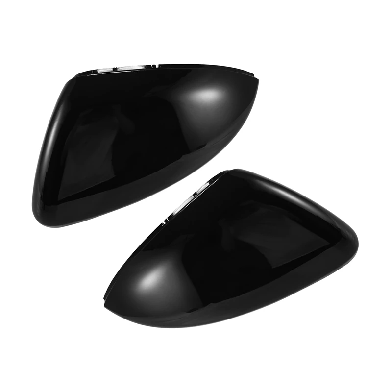 2 Pieces For Golf 7 Mk7 7.5 Gtd R For Touran L E-Golf Side Wing Mirror Cover Caps Bright Black Rearview Mirror Case Cover 2013-2