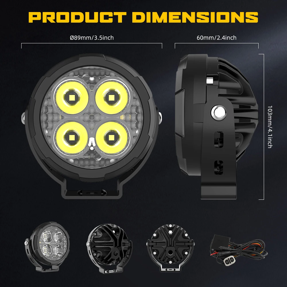 Super Brighter Motorcycle Spotlight Auxiliary Fog Driving IP68 Waterproof LED Motorcycle Lights for