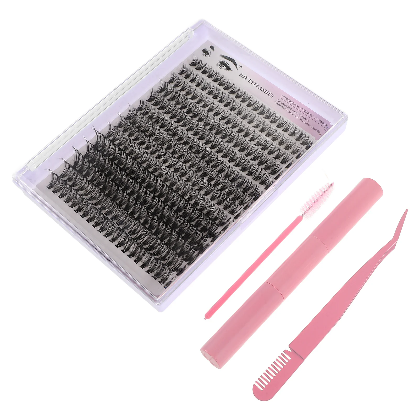 1 conjuntos de cílios postiços cluster kit extensões de cílios individuais sintéticas para aparência natural diy ferramentas de maquiagem dos olhos com removedor