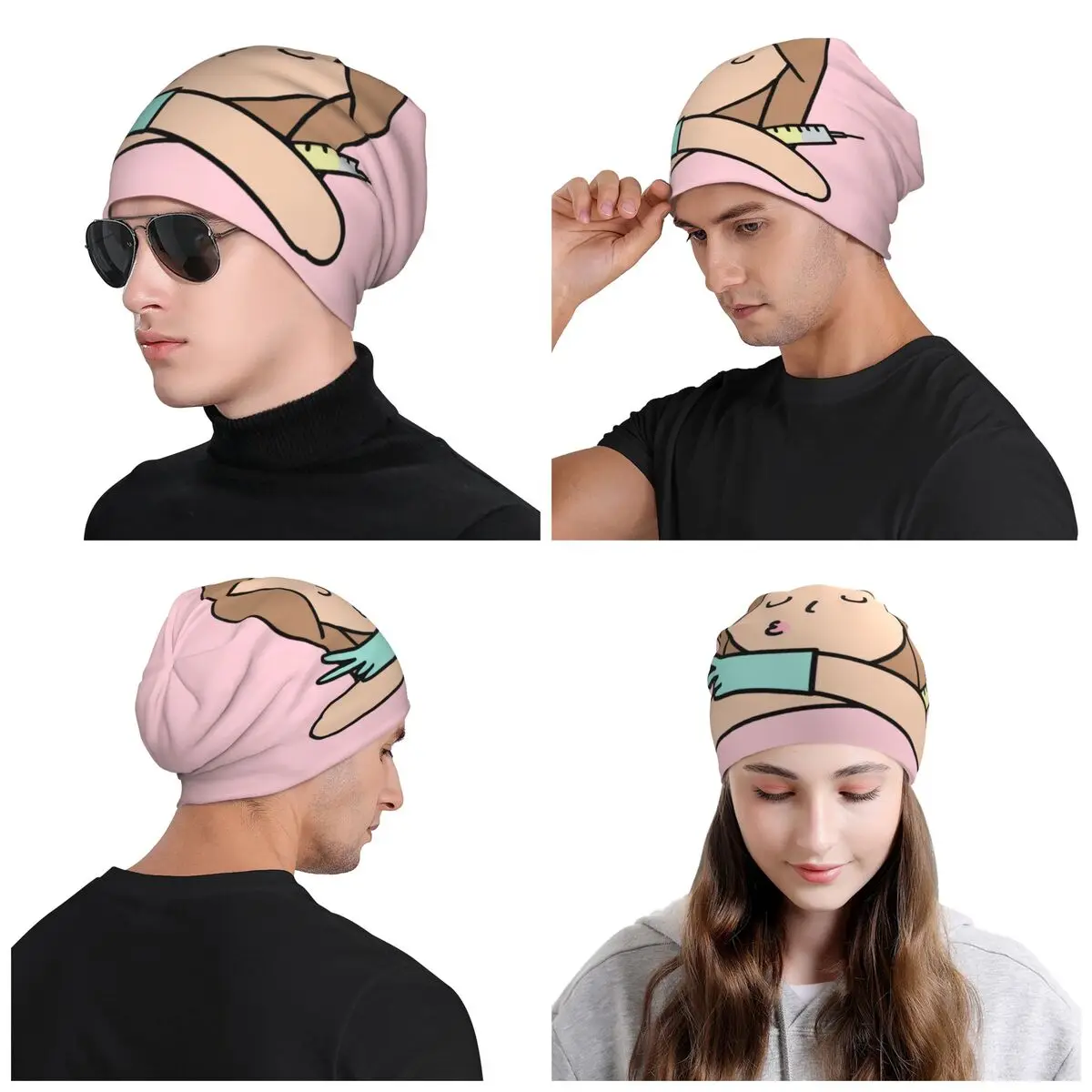 Enfermera En Apuros Arts Verpleegkundige Medische Skullies Mutsen Caps Unisex Winter Warme Gebreide Muts Street Motorkap Hoeden Ski Pet