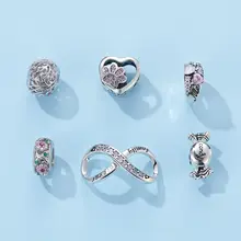 Sterling Silver Heart Charm Beads for DIY Jewelry #3