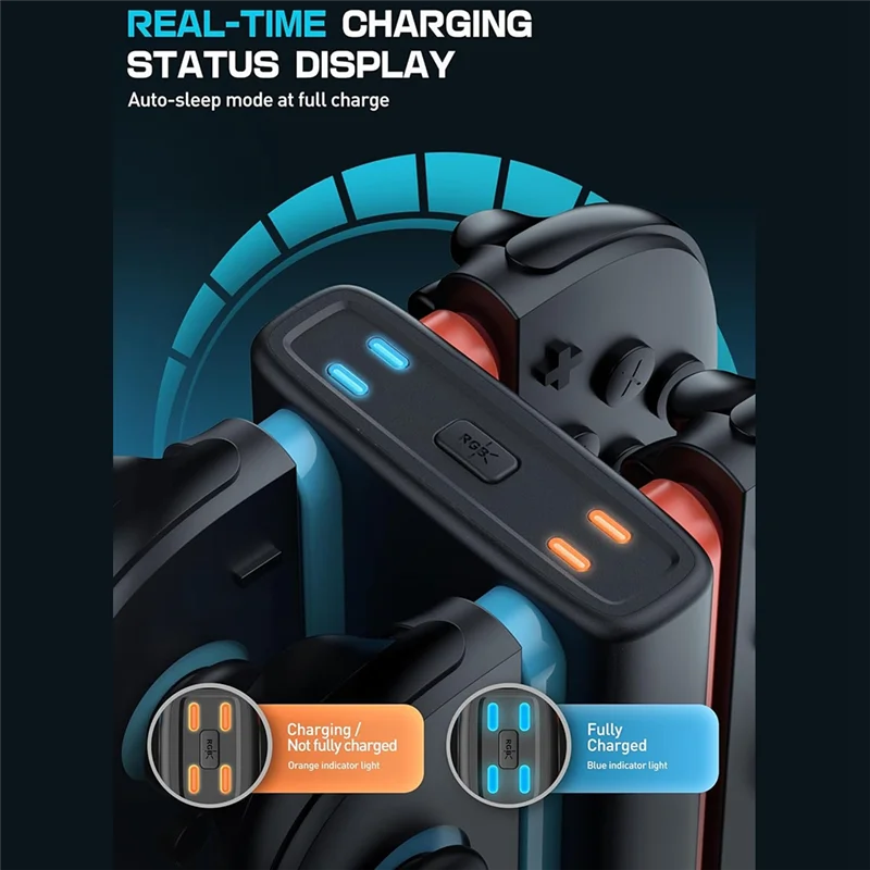 

【Электронные аксессуары】 Док-станция для зарядного устройства для Switch 2, док-станция для зарядного устройства для Switch 2 Type-C Power и 9 режимов освещения RGB, контроллер Stan