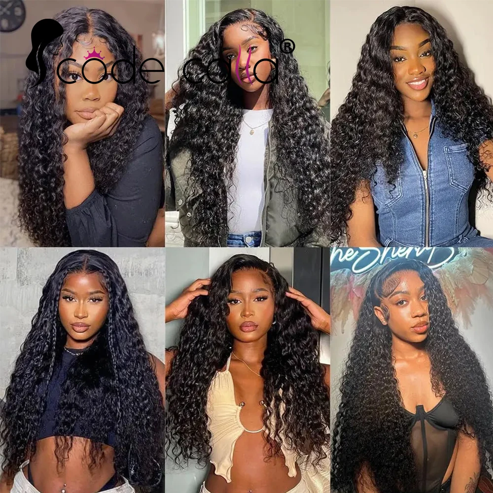 Bundles de cheveux humains brésiliens Deep Wave, 100% cheveux humains, cheveux Remy noirs naturels, bouclés, 3 faisceaux