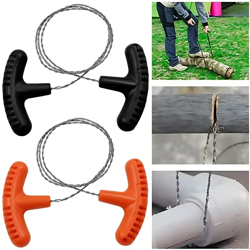 Outdoor Manual Hand Steel Wire Saw Survival Tools Hand Chain Saw Cutter Portable Travel Camping Emergency Gear Steel Wire Kits