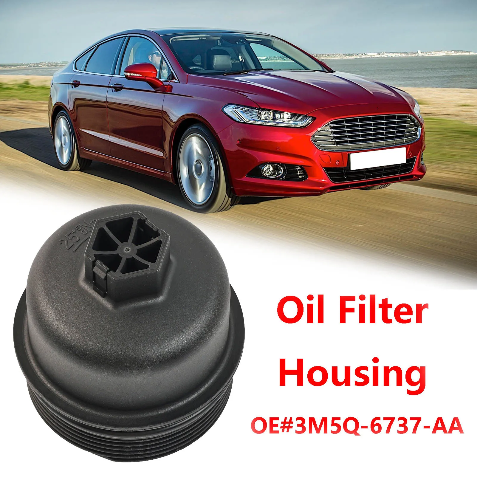 For Ford Transit Tourneo Custom Galaxy S-Max Focus Kuga Mondeo Oil Filter Housing Cover Cap Plastic 3M5Q-6737-AA 1303477