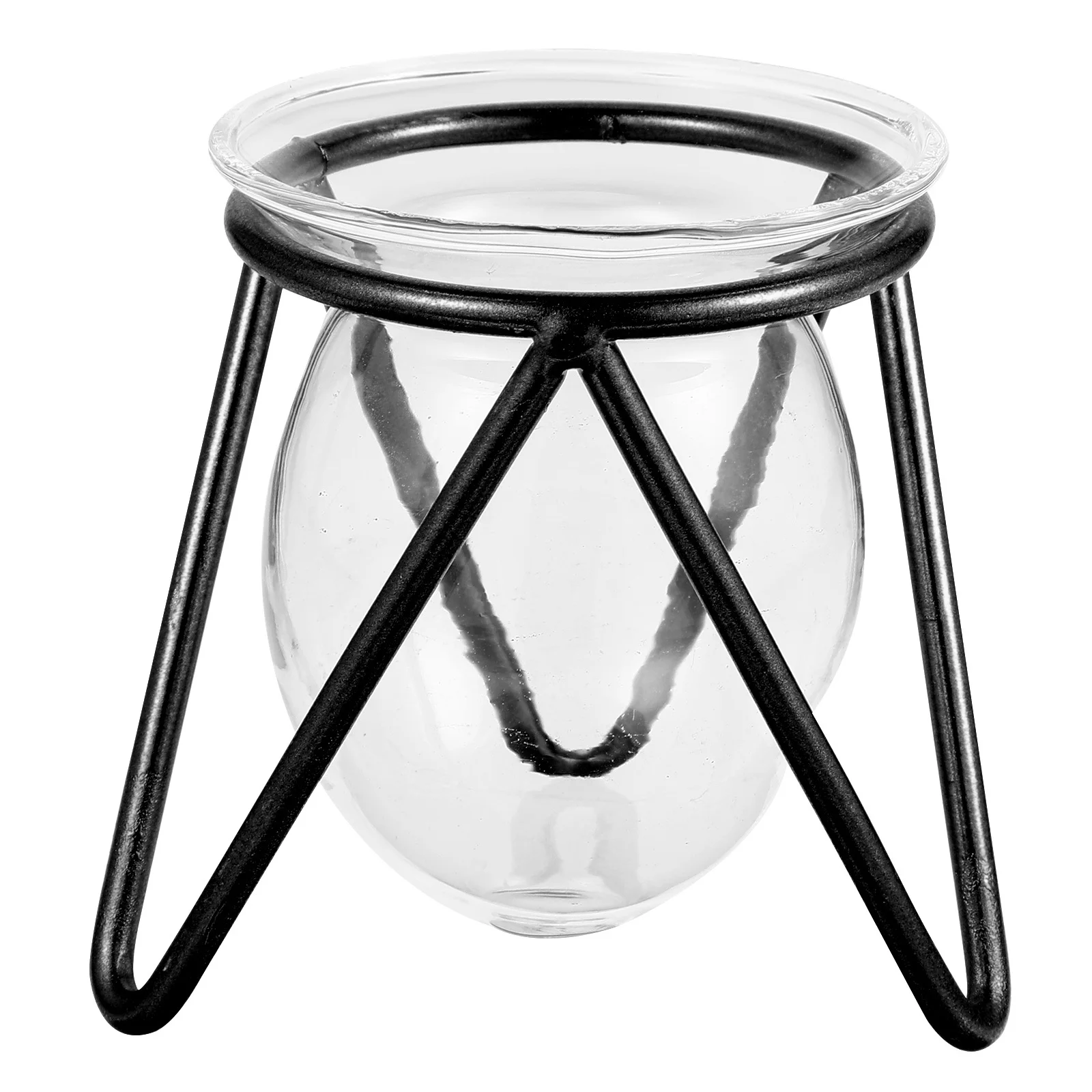 

1Pcs Metal Glass Flower Vase Iron Art Stand Home Ornament Creative Hydroponic Planter Transparent Decorative Flower Pot