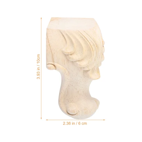 Imagen 2 del producto Patas de muebles de rosas talladas de madera maciza, patas de mesa de sofá de estilo europeo para el hogar, reemplazo de patas de madera para banco de tocador de cama, 4 Uds.