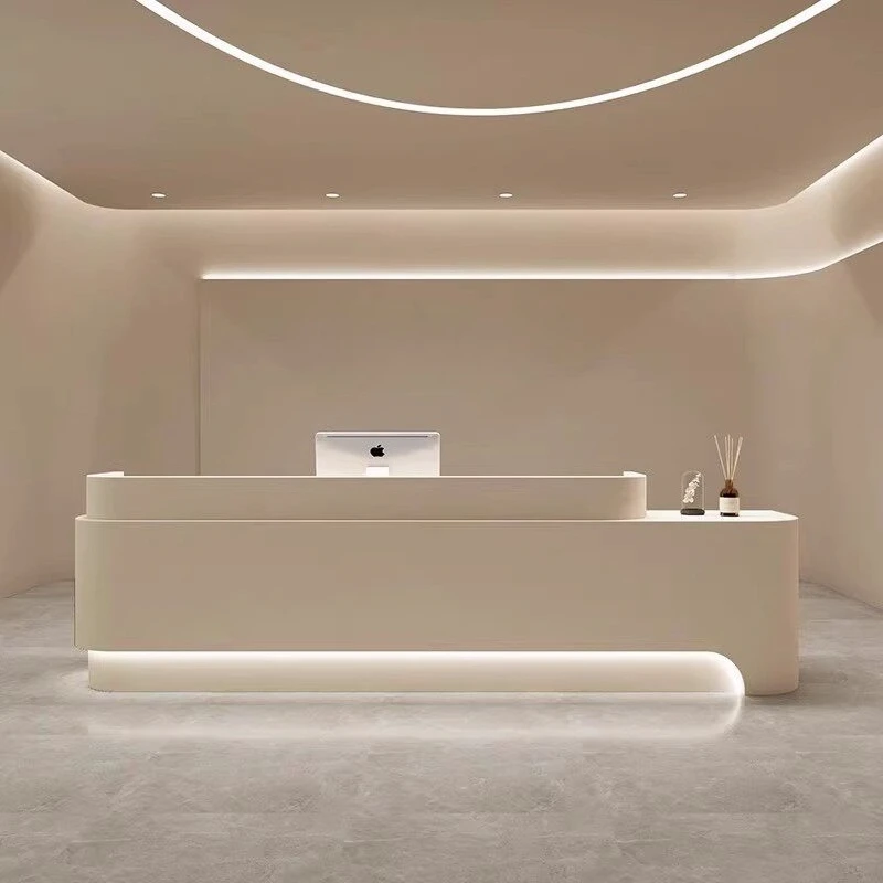 Modern Beauty Salon Reception Desk Hairdressing Cashier Reception Desk Counter Front Entrance Lada Recepcja Office Furniture