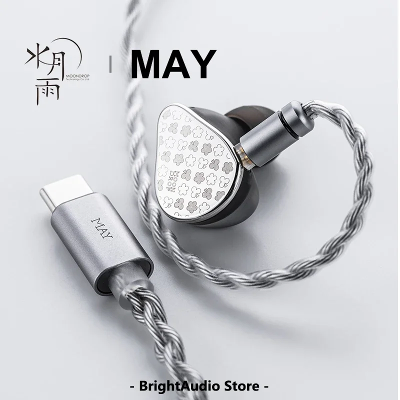 MOONDROP MAY DSP Type-C In-Ear Earphone Dynamic+Planar Driver Hybrid Monitor Online Interactive Detachable Cable HiFi Earbuds