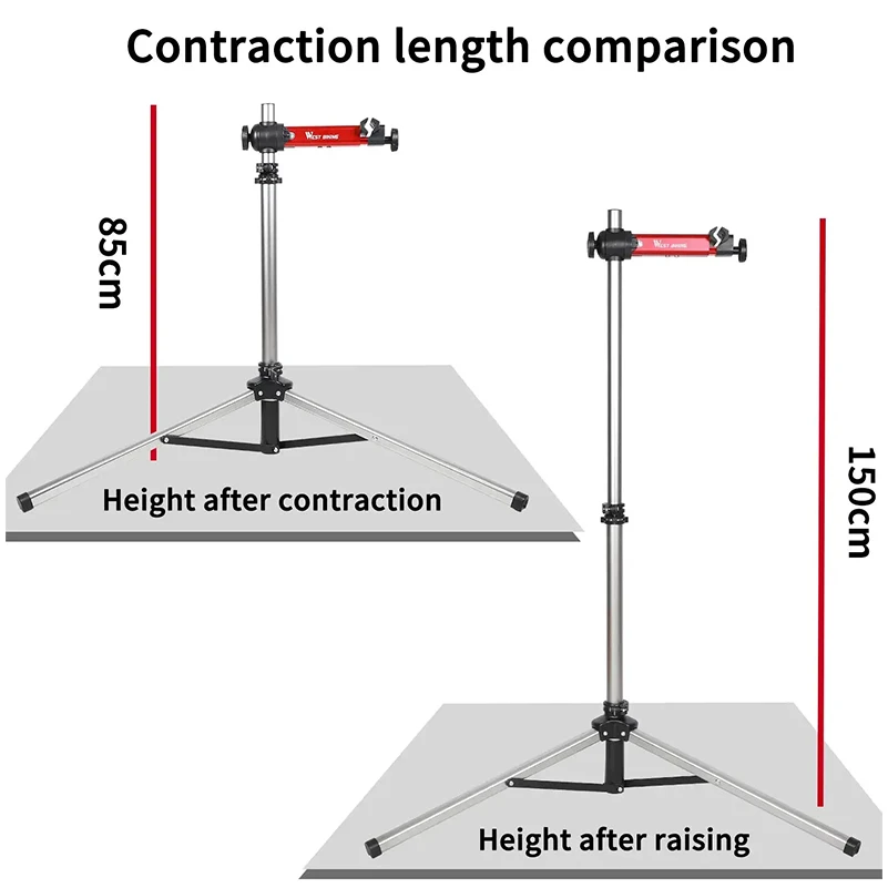 WEST BIKING Professional Bike Repair Stand with Tool Tray Foldable Adjustable Wash Rack MTB Road Bicycle Maintenance Workstand