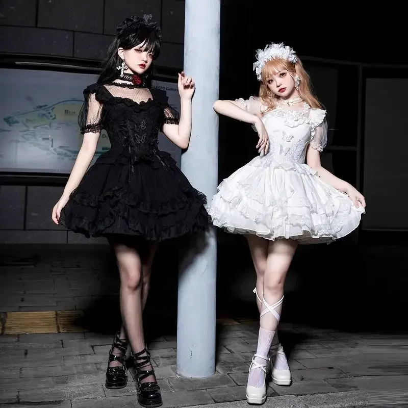 

Крест Галактика, оригинальный дизайн, милая Лолита, Мисс Мана, юбки в стиле Лолиты, супер фея, тонкие кружевные летние пышные мини-юбки с оборками