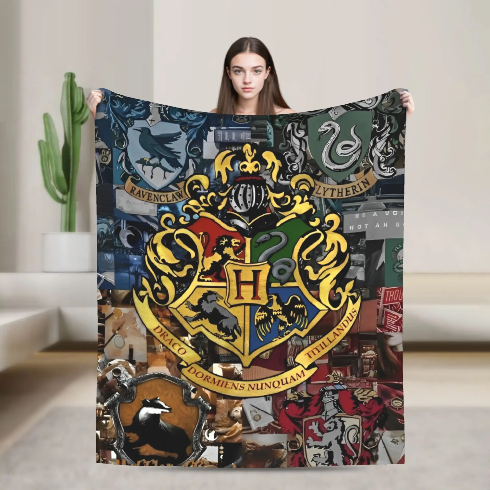 H-Harry P-Potter الفانيلا البطانيات هوجورتس مدرسة كريست مضحك رمي بطانية لسرير أريكة الأريكة 200x150 سنتيمتر البساط قطعة ،