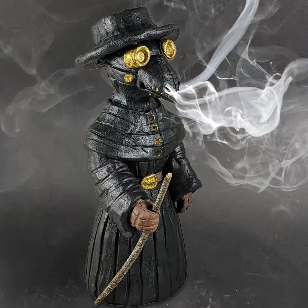 Plague Doctor Incense Burner Effective Stress Anxiety Relief Ornament Halloween Mr Crow Incense Burner Container Decoration