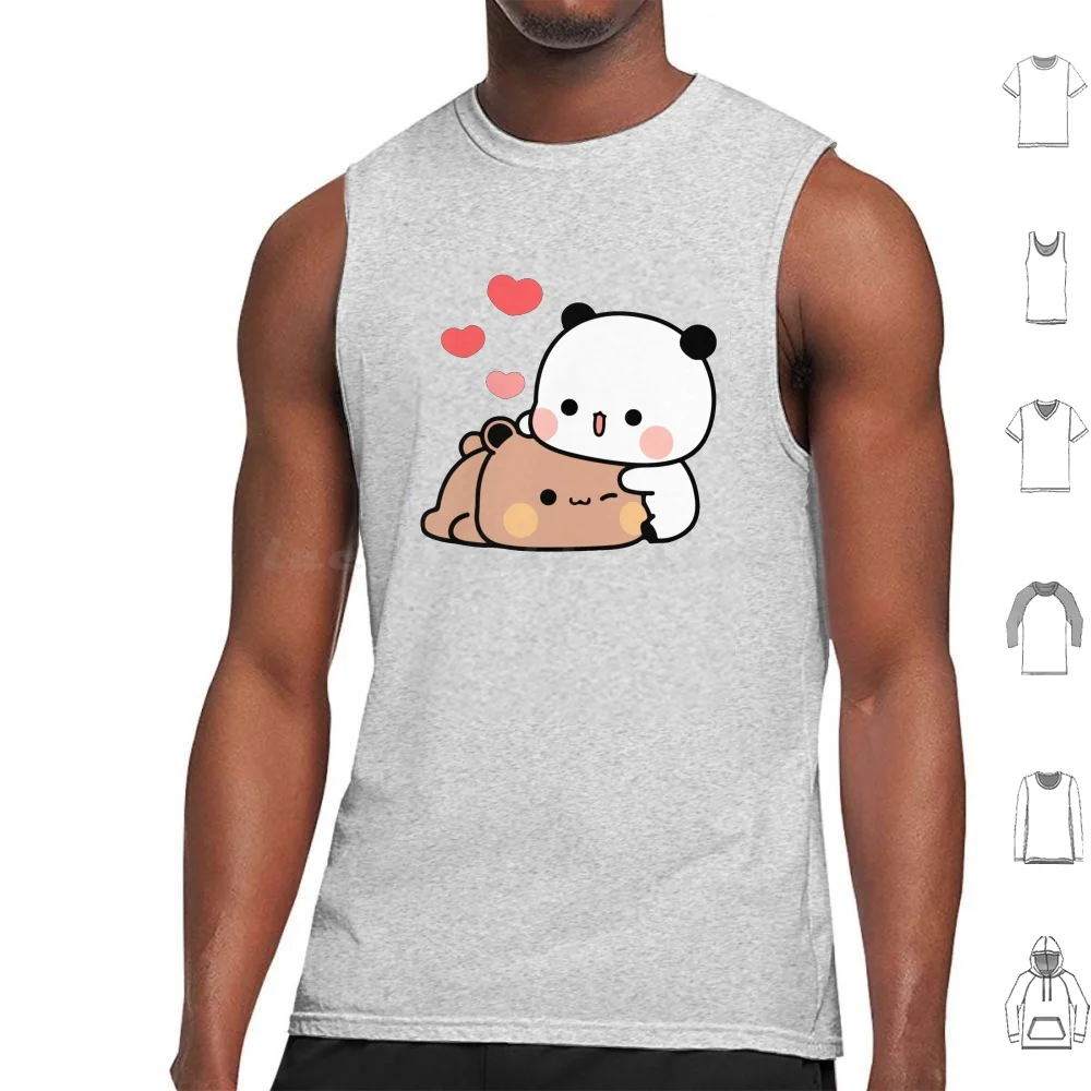 Hugs Love Panda Bear Tank Tops Print Cotton Panda Bear Hug Bubu Dudu Bubu And Dudu Cuddle Animals Cuddle Animals