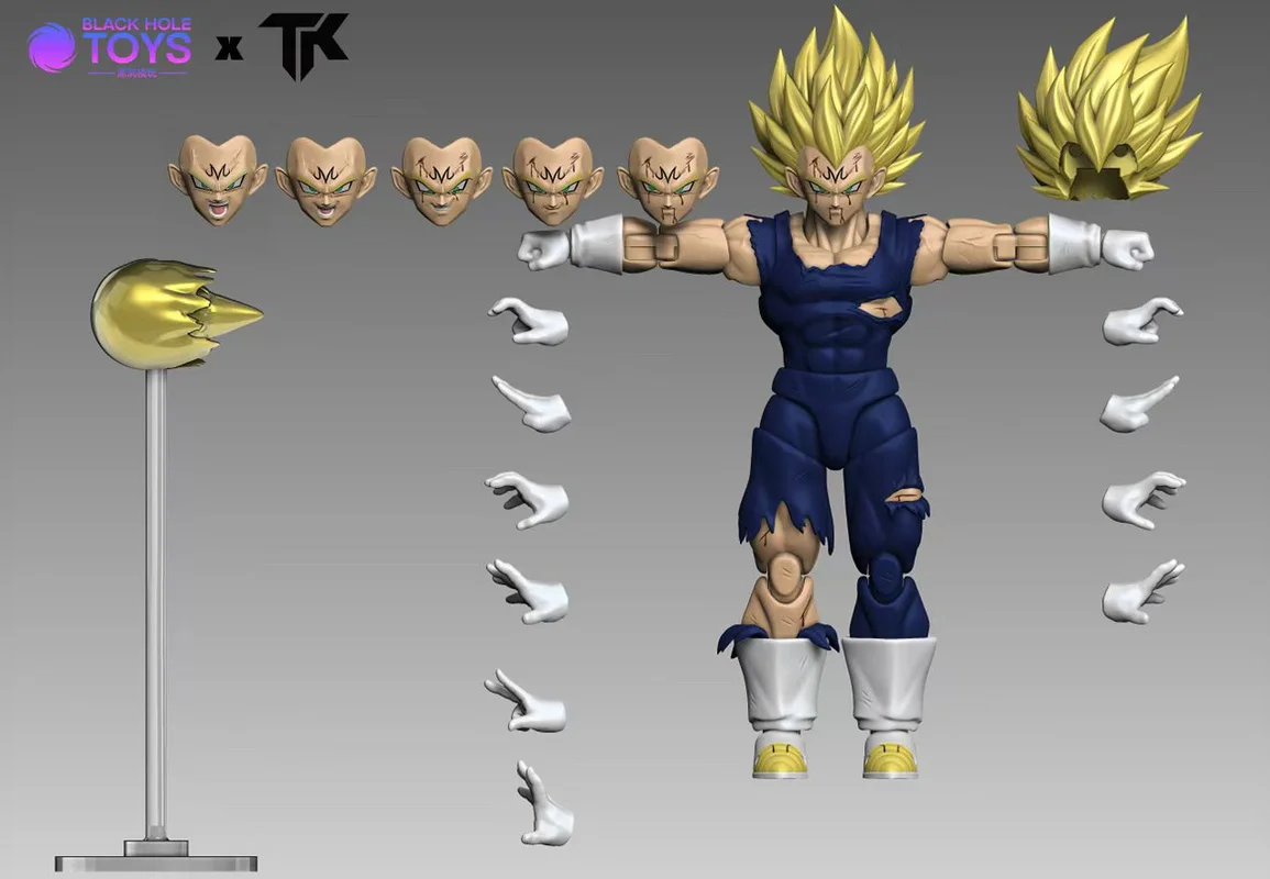 Hot Dragon Ball Super Saiyan Z Shf Ssj Majin Vegeta Black Hole & Tk Full Power Battle Schade Anime Action Toy figuur Model Geschenken
