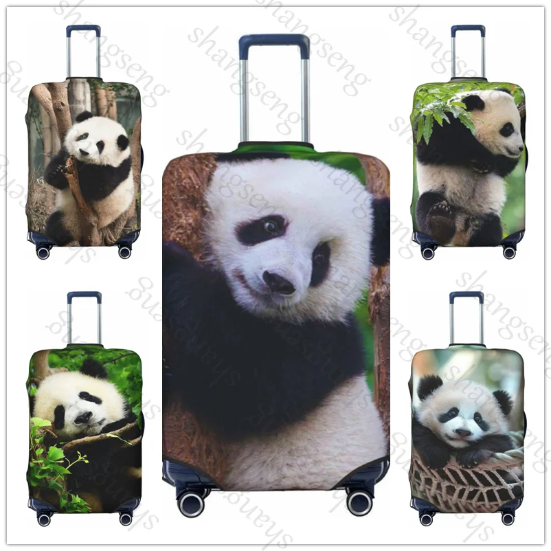 Panda Huahua animal Travel suitcase protective case, suitcase cover, elastic protection, washable Luggage cover, 18-32 in