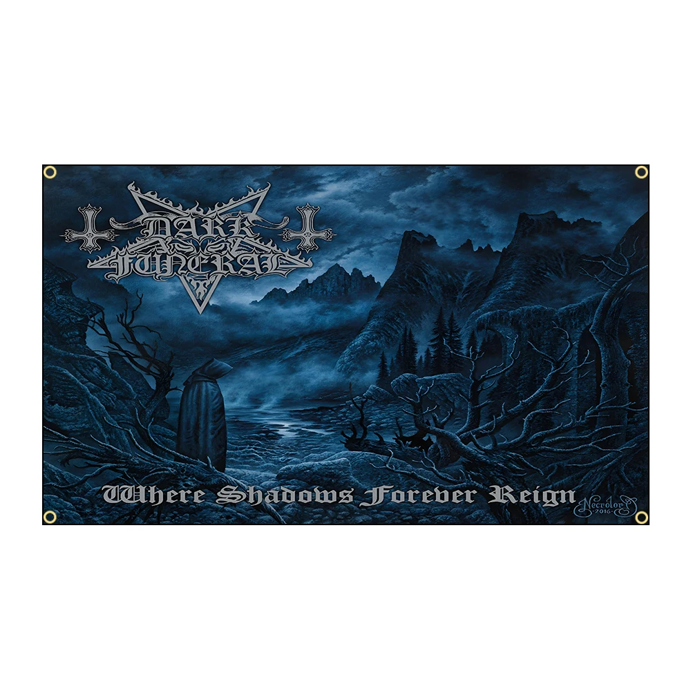 Beavy Rock Band-Dark Funerals Flag Polyester Printed Banner for Garage Wall Art Out Door Home Decoration