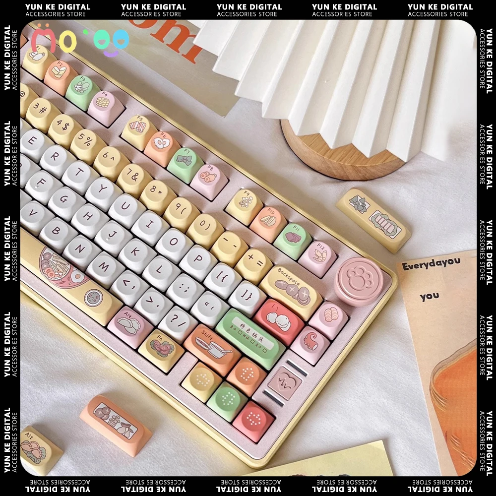 

MoCoo hotpot Original Keycaps SO Height PBT Sublimation Mechanical Keyboard Keycap Sets Retro Kawaii Pc Gamer Accessories Gifts