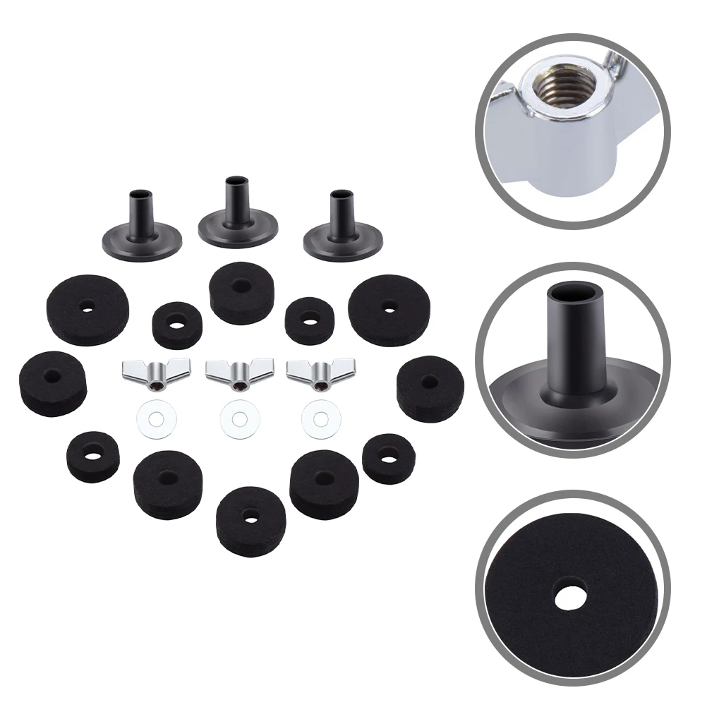 

Non-slip Felt Pad Black Drum Replacement Cymbal Accessories Pads Kit Stand Felts