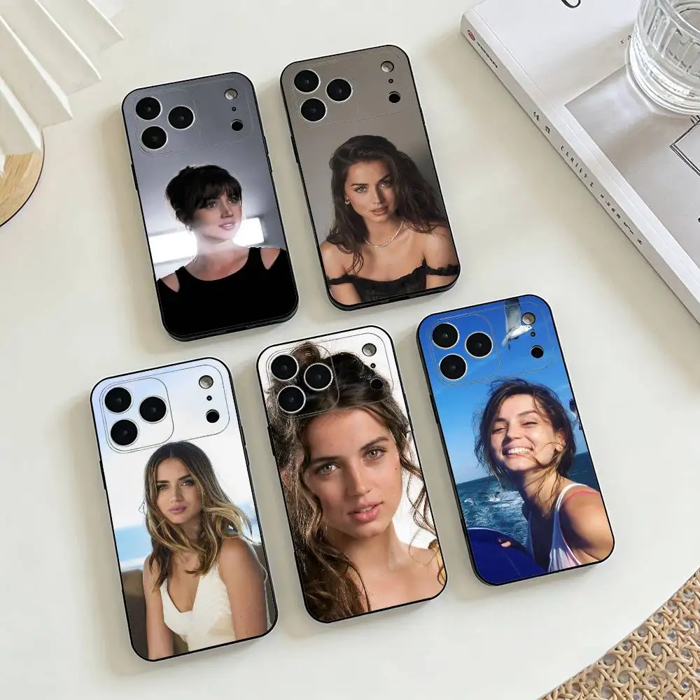 A-Ana de A-Armas Retro Elegance Funda de teléfono de silicona suave para IPhone 17 16 15 14 13 12 11 X XR Plus Pro Max Plus