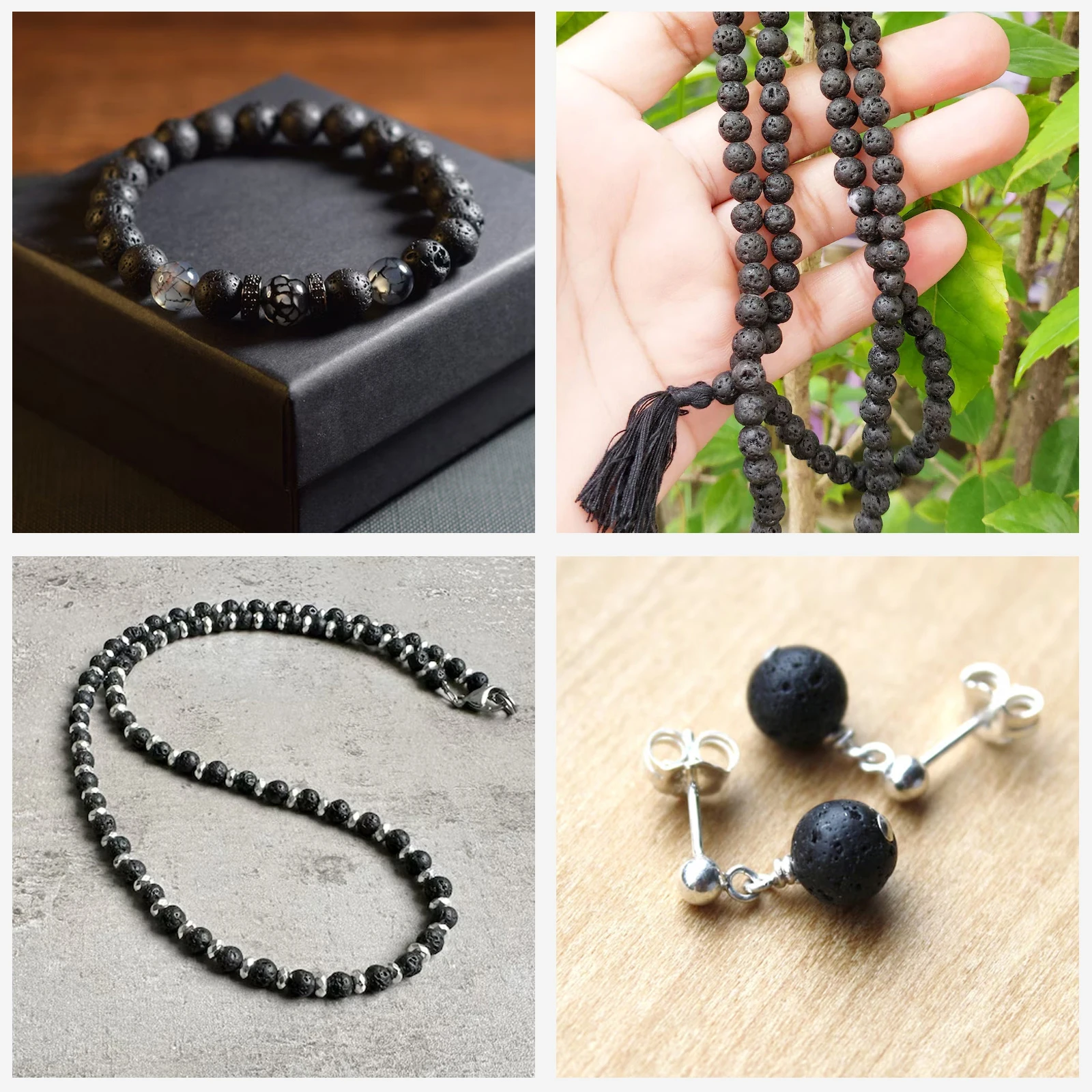 50/100 قطعة الصخور الطبيعية البركانية الحمم البركانية الخرز 8 مللي متر الجولة فضفاض خرزة مباعدة صالح صنع المجوهرات DIY الرجال سوار أقراط اكسسوارات