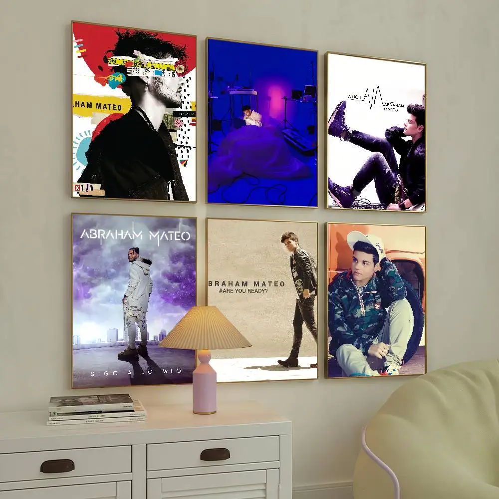 Póster del cantante Abraham Mateo, arte HD, pared adhesiva, impermeable, decoración del hogar, sala de estar y Bar