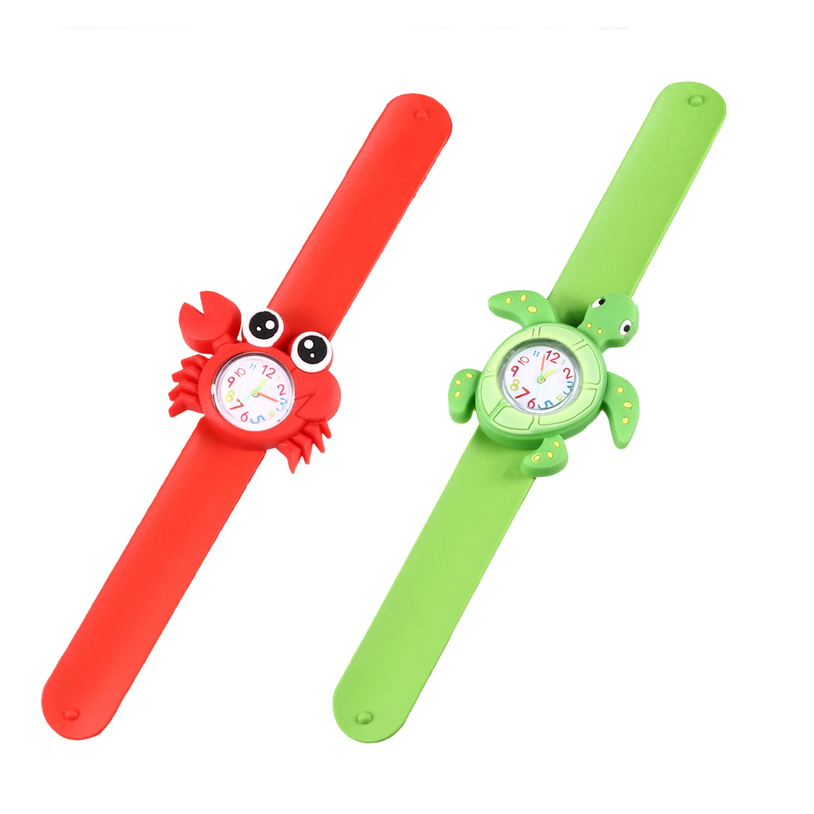 قطعتان من ساعة اليد الكرتونية بتصميم حيوانات بحرية لحفلات أعياد الميلاد وحفلات الاستحمام والساعات الإبداعية #1