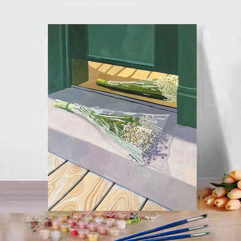 

A-0149 Morning Coffee Cup Landscape Oil Painting - Kitchen Wall Decor