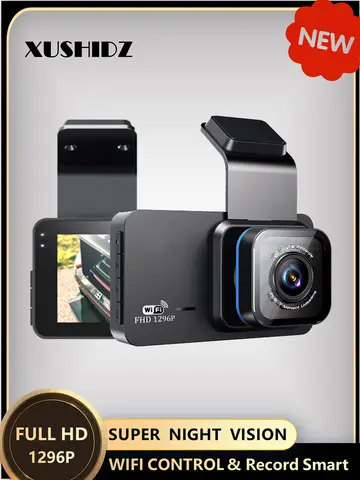 XUSHIDZ X02 2K WIFI 대시 캠 24H 주차 모니터 모션 감지 야간 투시경 듀얼 채널 DVR 자동차 카메라 차량 레코더